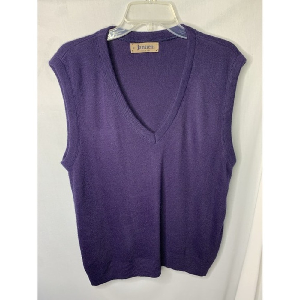Mens M Jantzen Blue Vneck Vintage Sweater Vest USA Grandpa Pullover